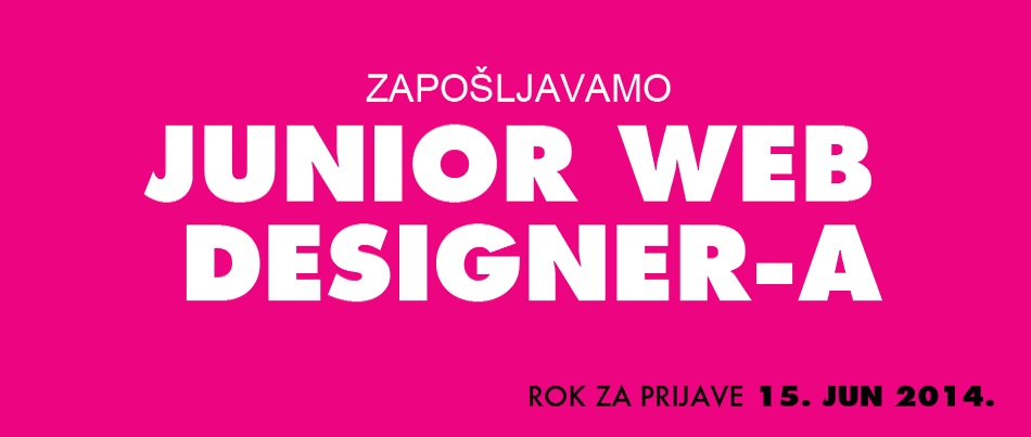 Otvoren oglas za posao: Junior Web Designer